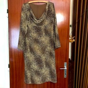 Vintage Gruppo GFT Pure SILK animal print dress like new size L